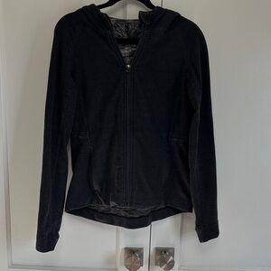 Lululemon Dark Gray Cinch Waist Zip Up Hooded Sweatshirt 8